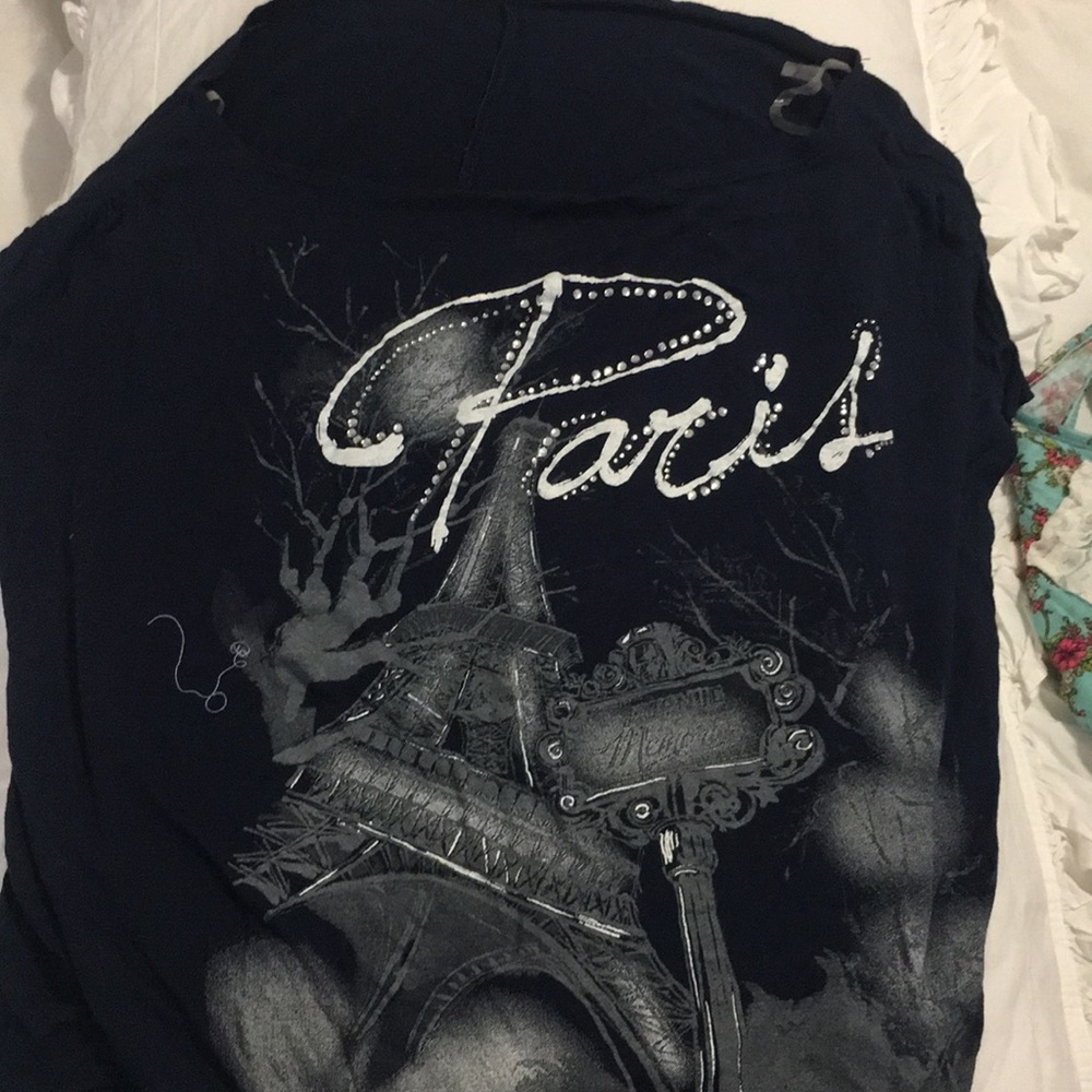Off the shoulder Paris dark blue top size M